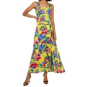 Vince Camuto‎ Daisy Daze Floral Maxi Dress Cool Lime Yellow Womens XS NWT